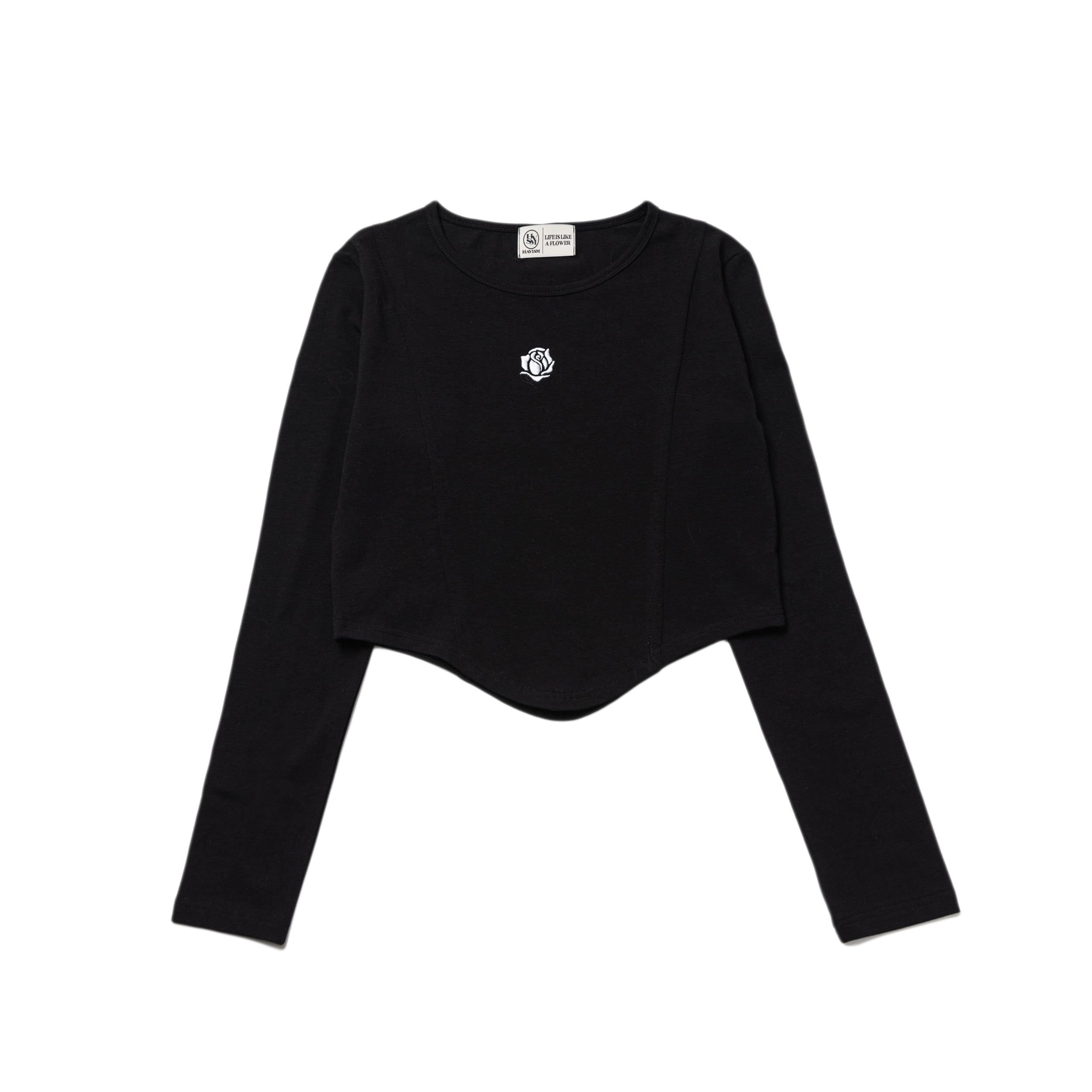 ROSE LINE L/S TEE(BLACK)