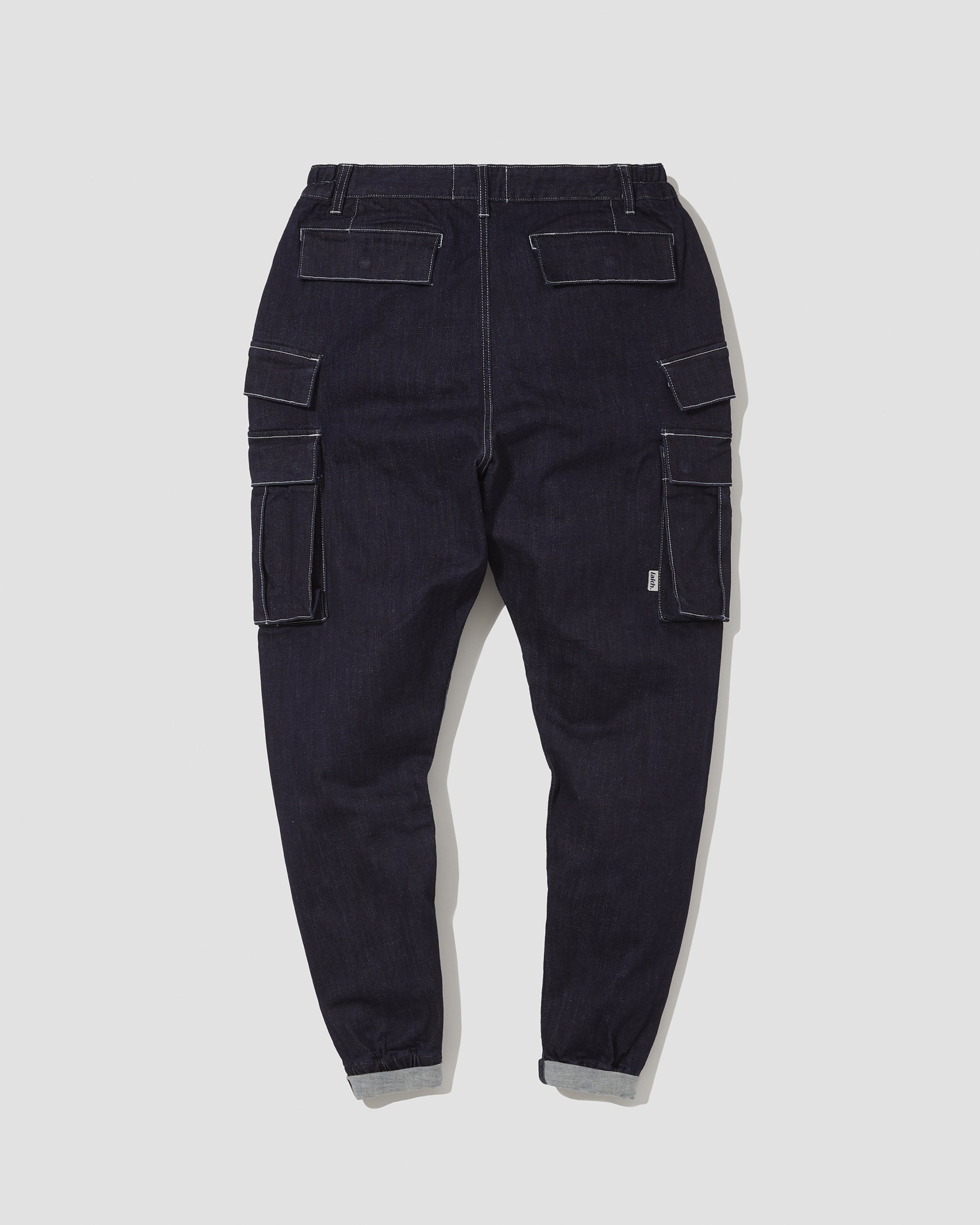 Pinroll Jogger Cargo Denim Pants - Navy