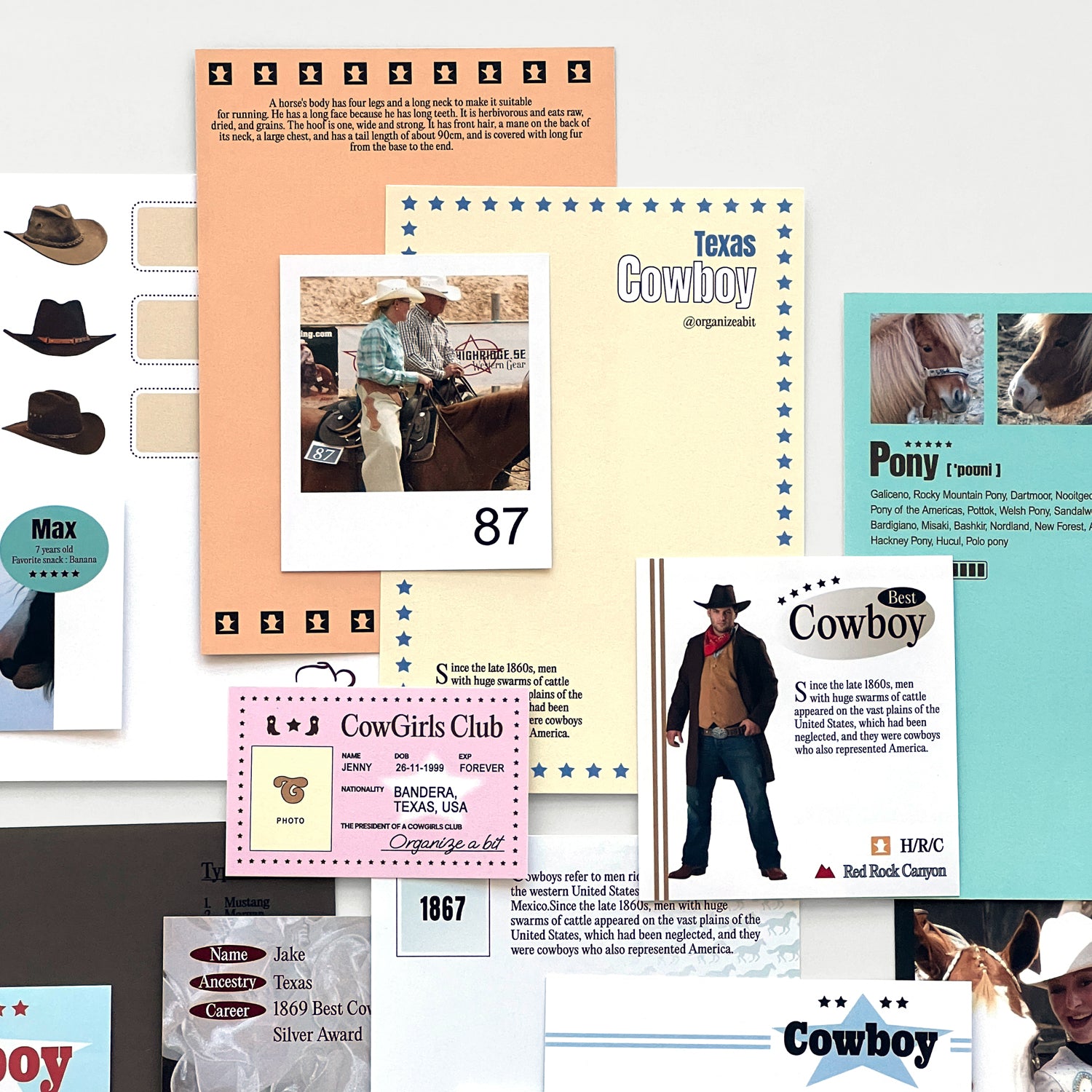 oab cowboy pack / scrap sticker set