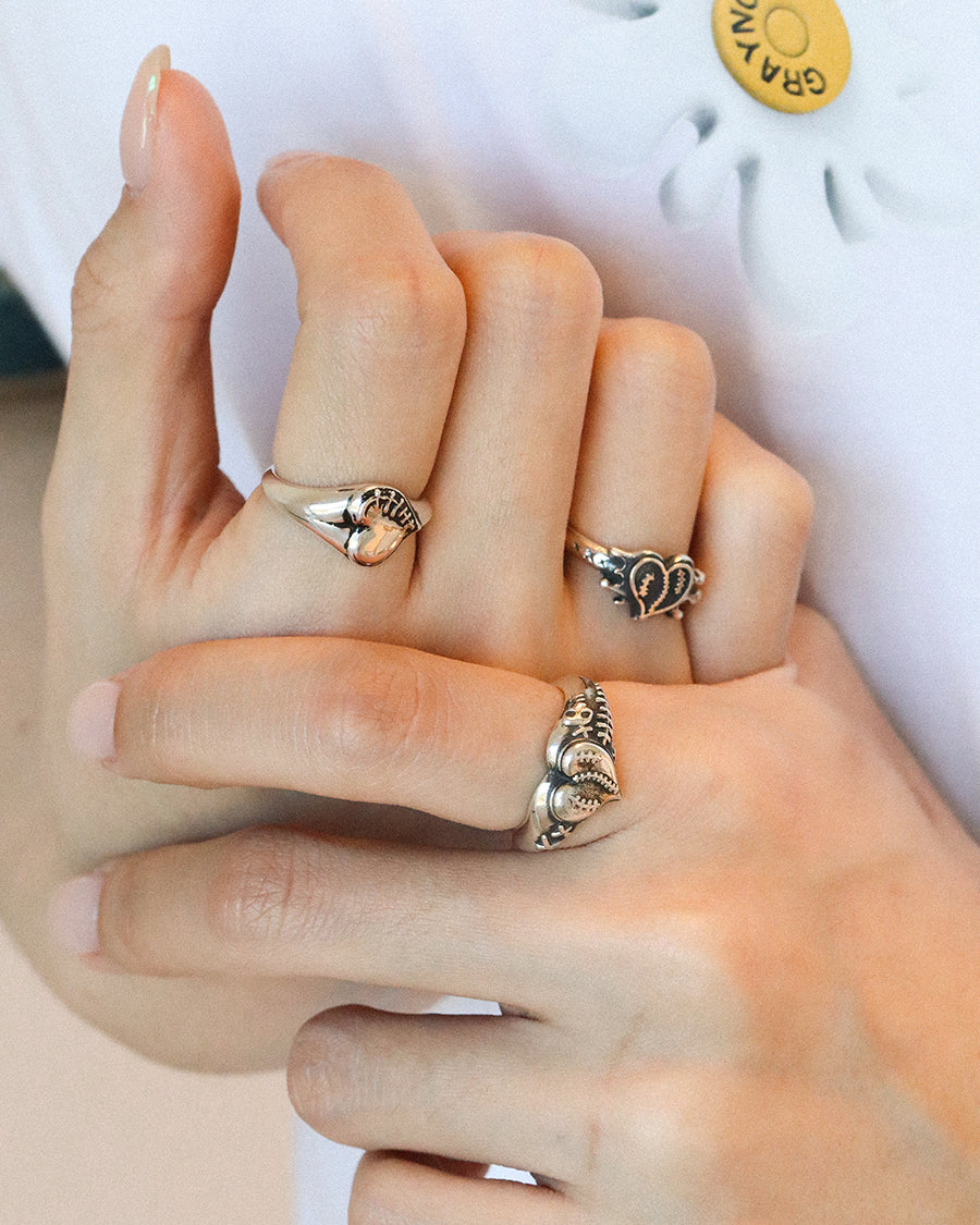 Stitch heart ring S (925 silver)