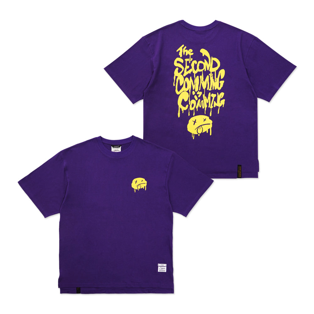 Second Coming Oversized Short Sleeves T-Shirts Purple / Charcoal /  Orange