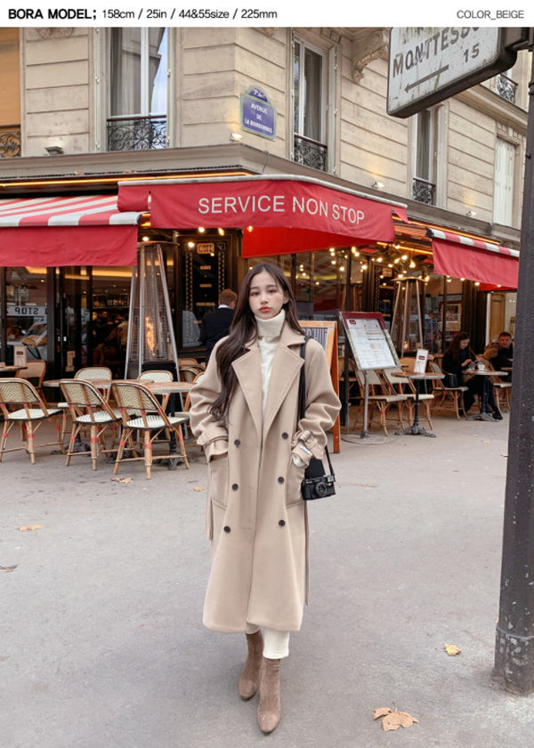 [SHOPPERMADE] Double Trench Wool Long Coat (5color)