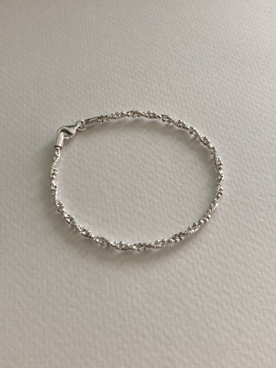 [92.5silver] flower chain bracelet