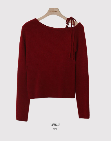 HV One Ribbon Off Shoulder Knit (3color)