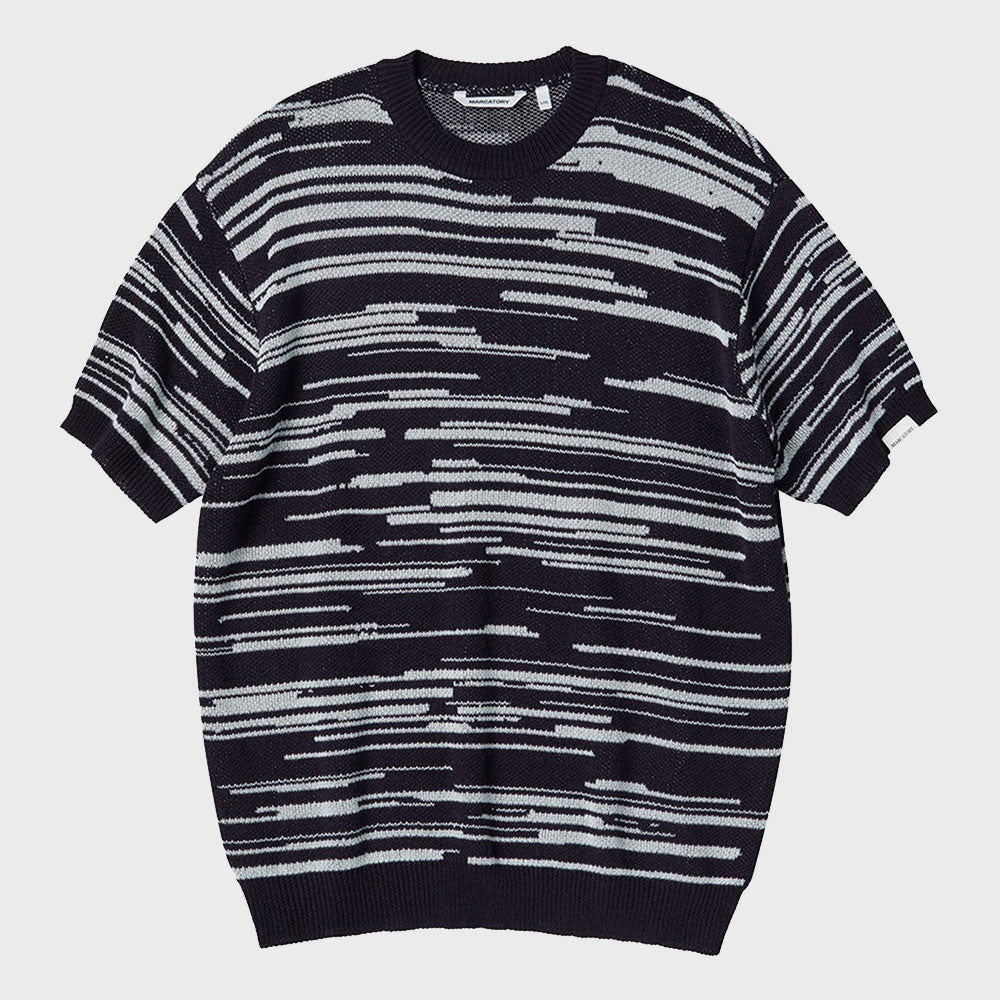 NOISE HALF SLEEVE KNIT (NAVY)