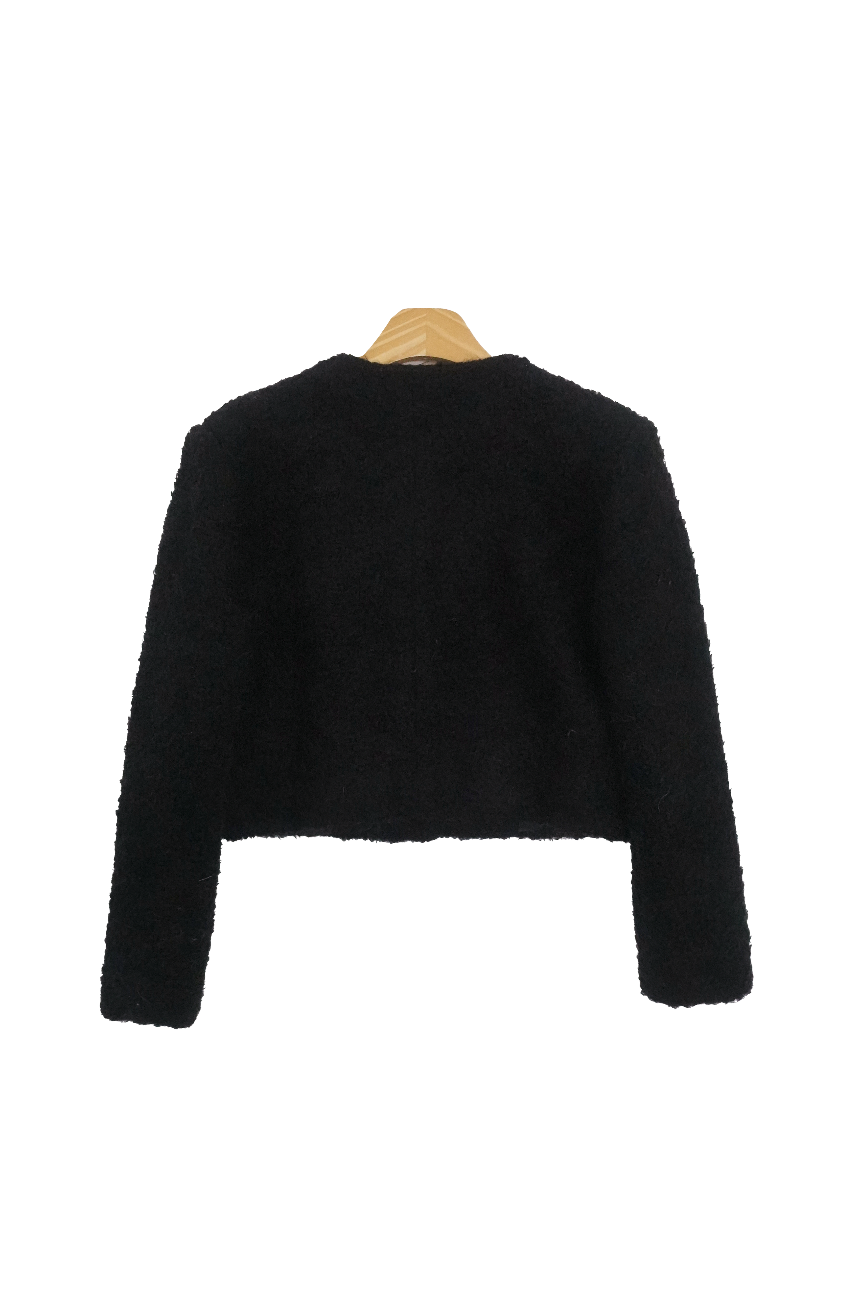 Drawing Wool Bookle Cropped Short Jacket