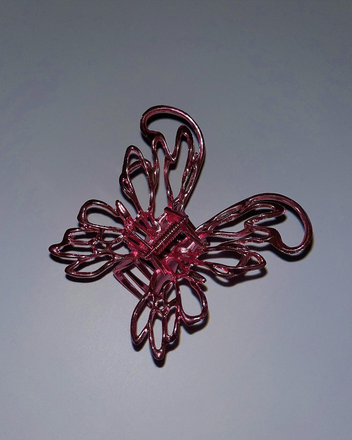 Pink butterfly hairpin