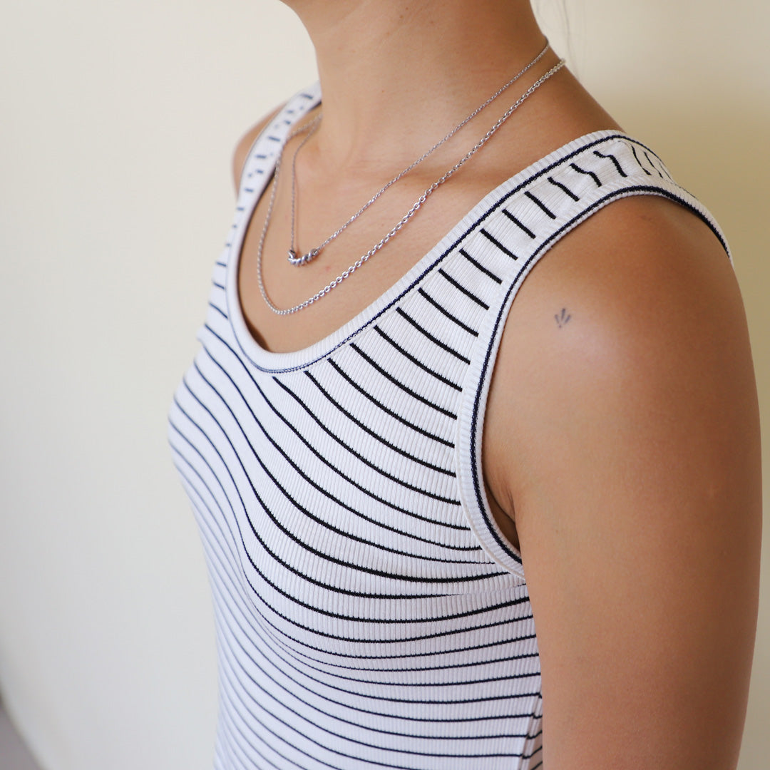 STRIPE CROP SLEEVELESS (IVORY)