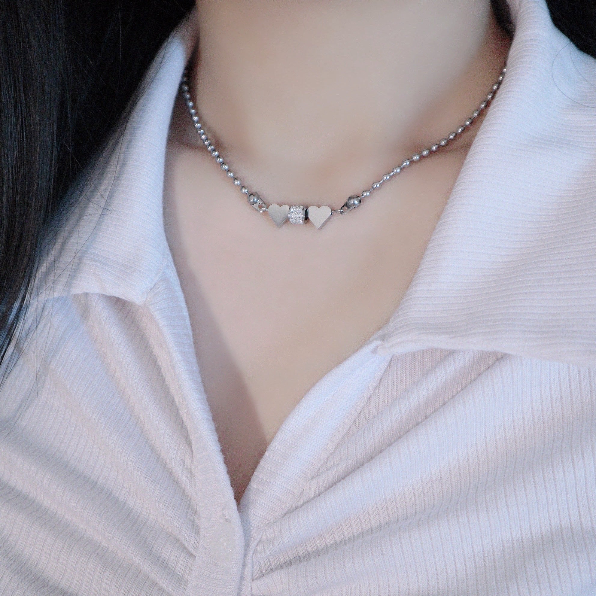 heart cubic choker