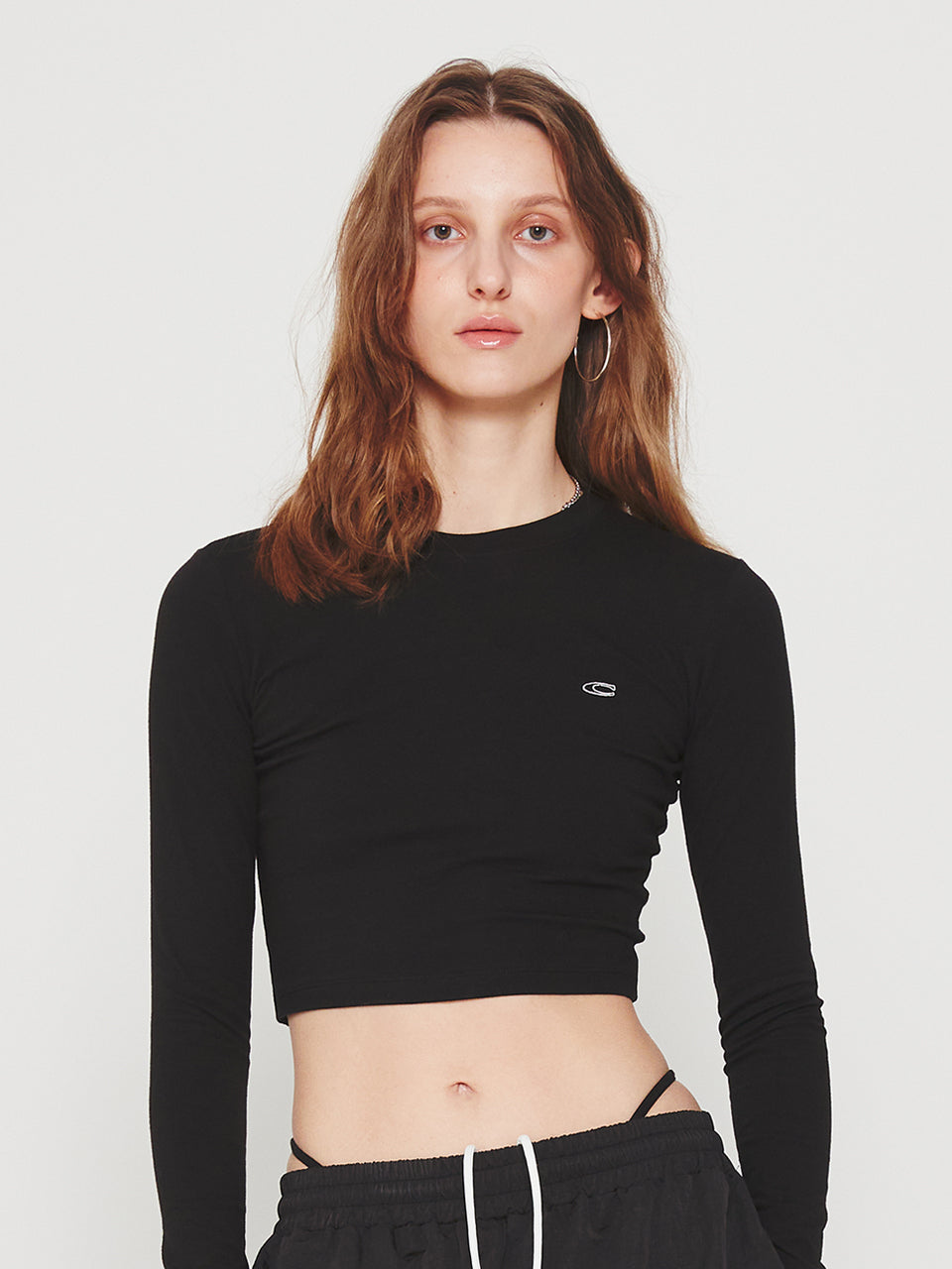 [BASICWEAR] BASIC LONG SLEEVES CROP TOP_BK