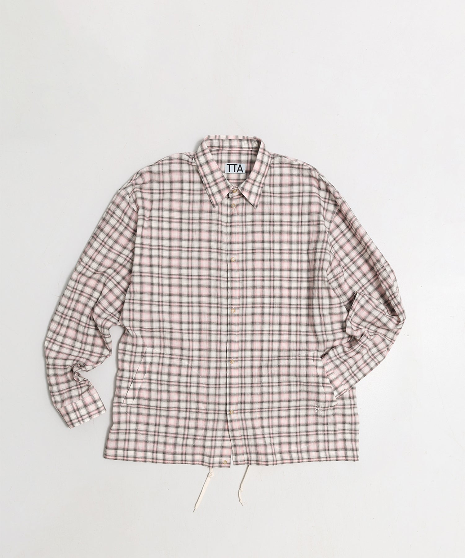 TARTAN POCKET SHIRKET(SHIRTS JACKET)-LINEN PINK