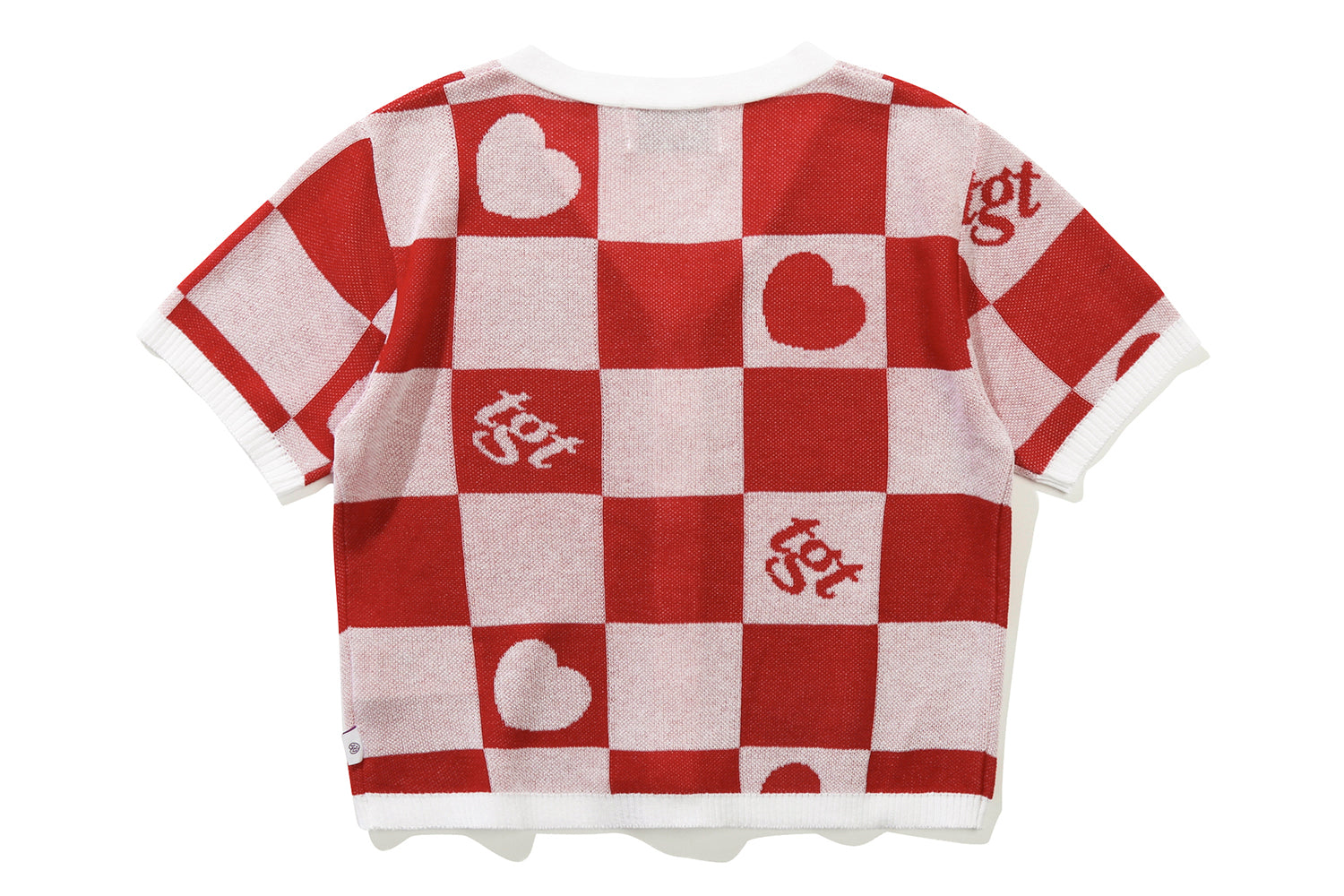 CHECKERBOARD CARDIGAN(RED)