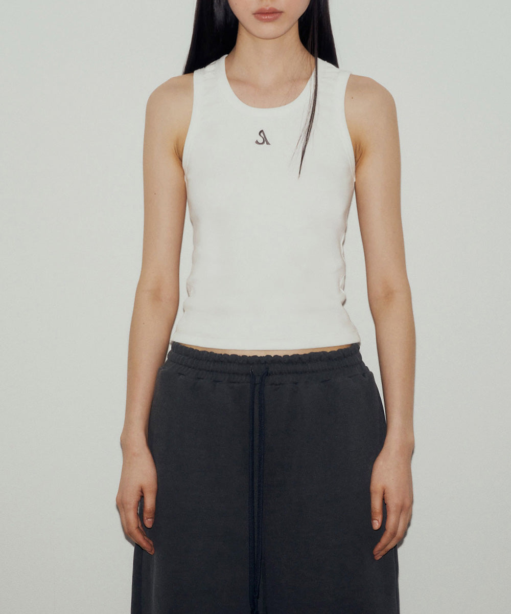 LOGO SLEEVELESS TOP (WHITE)