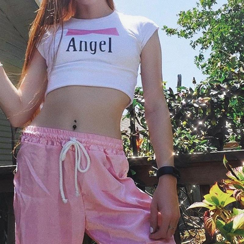 ANGEL REFLECTIVE CROPPED TEE - MJN