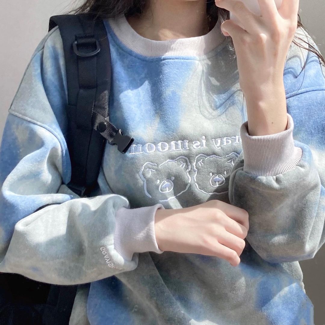 [tiedye] doublebear Sweatshirt - blue