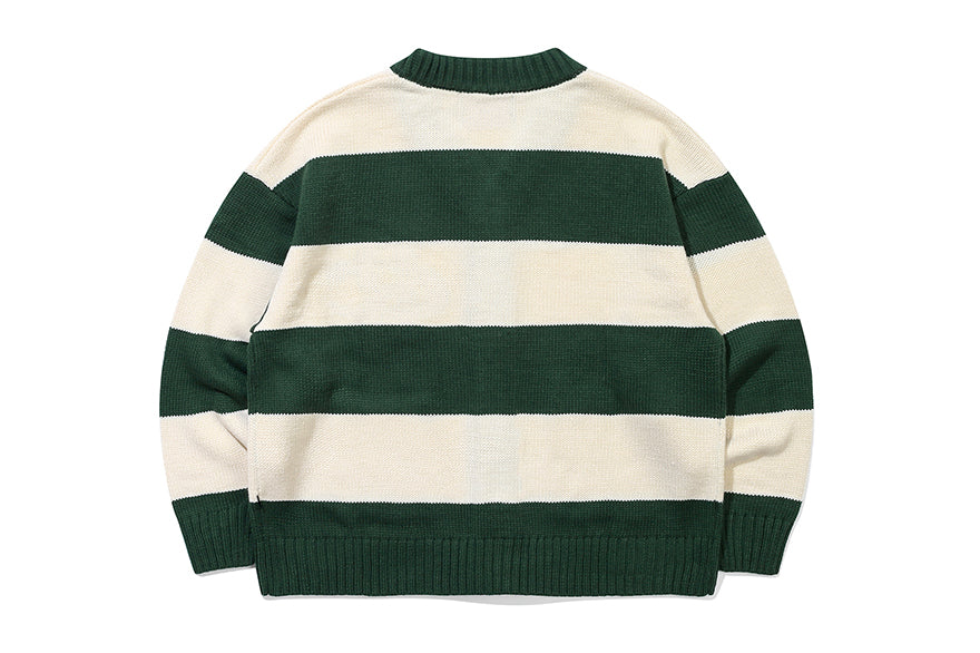 ATHLETIC LOGO STRIPE KNIT CARDIGAN