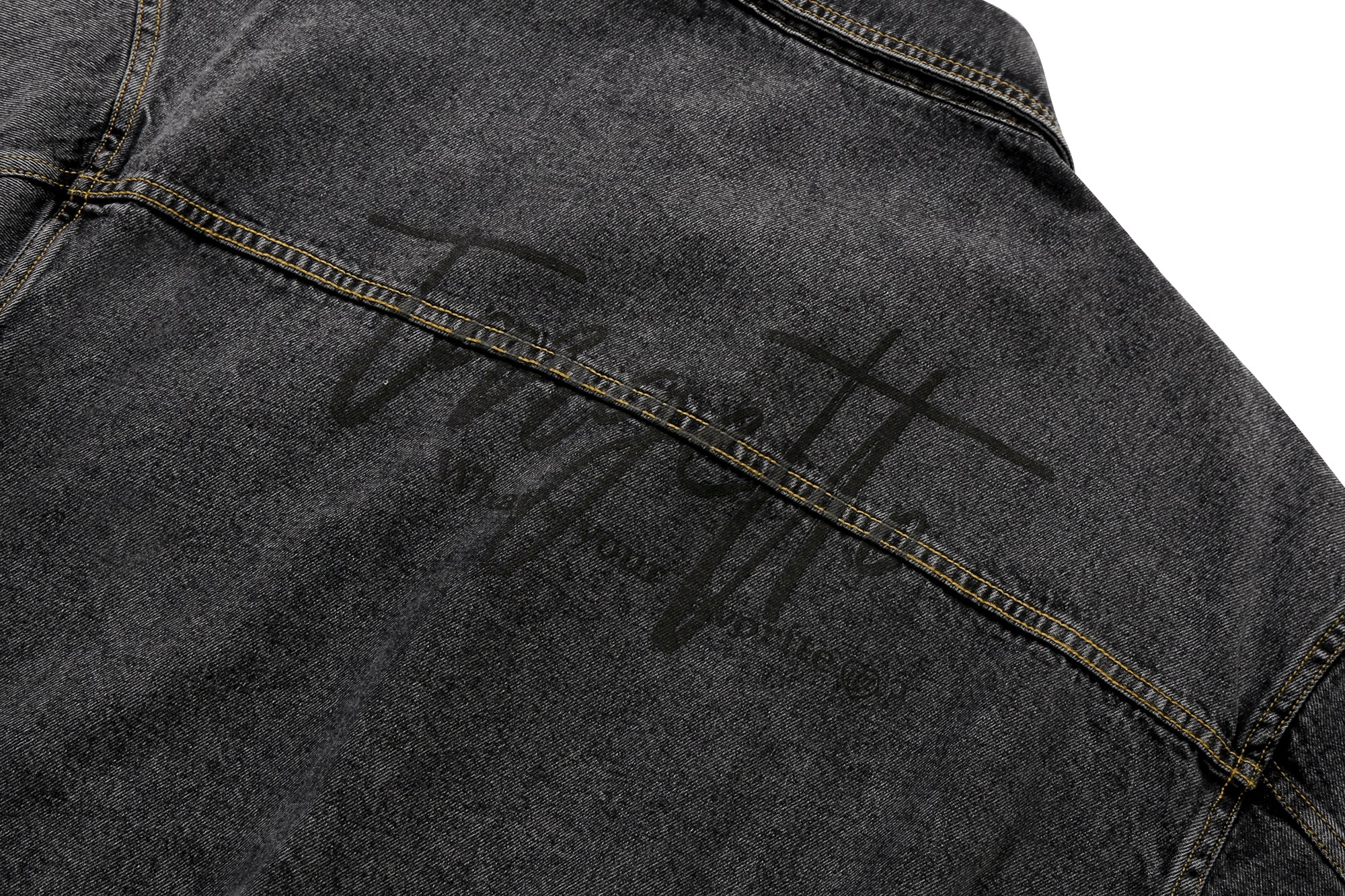 WASHED DENIM BLOUSON_BLACK