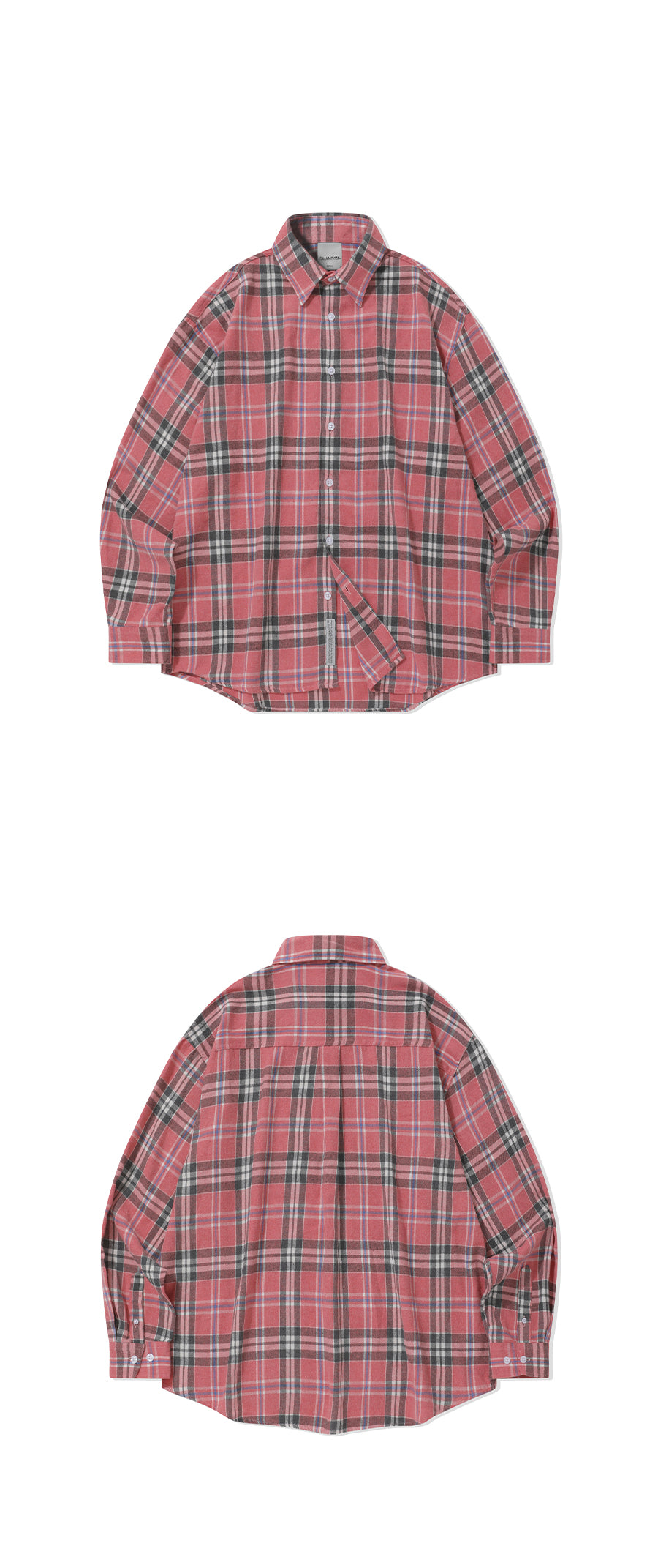 Overfit Forest Check Shirt-Pink