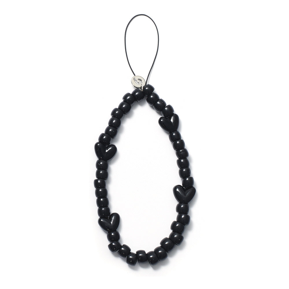 BLACK PEBBLE PHONE STRAP KEY RING