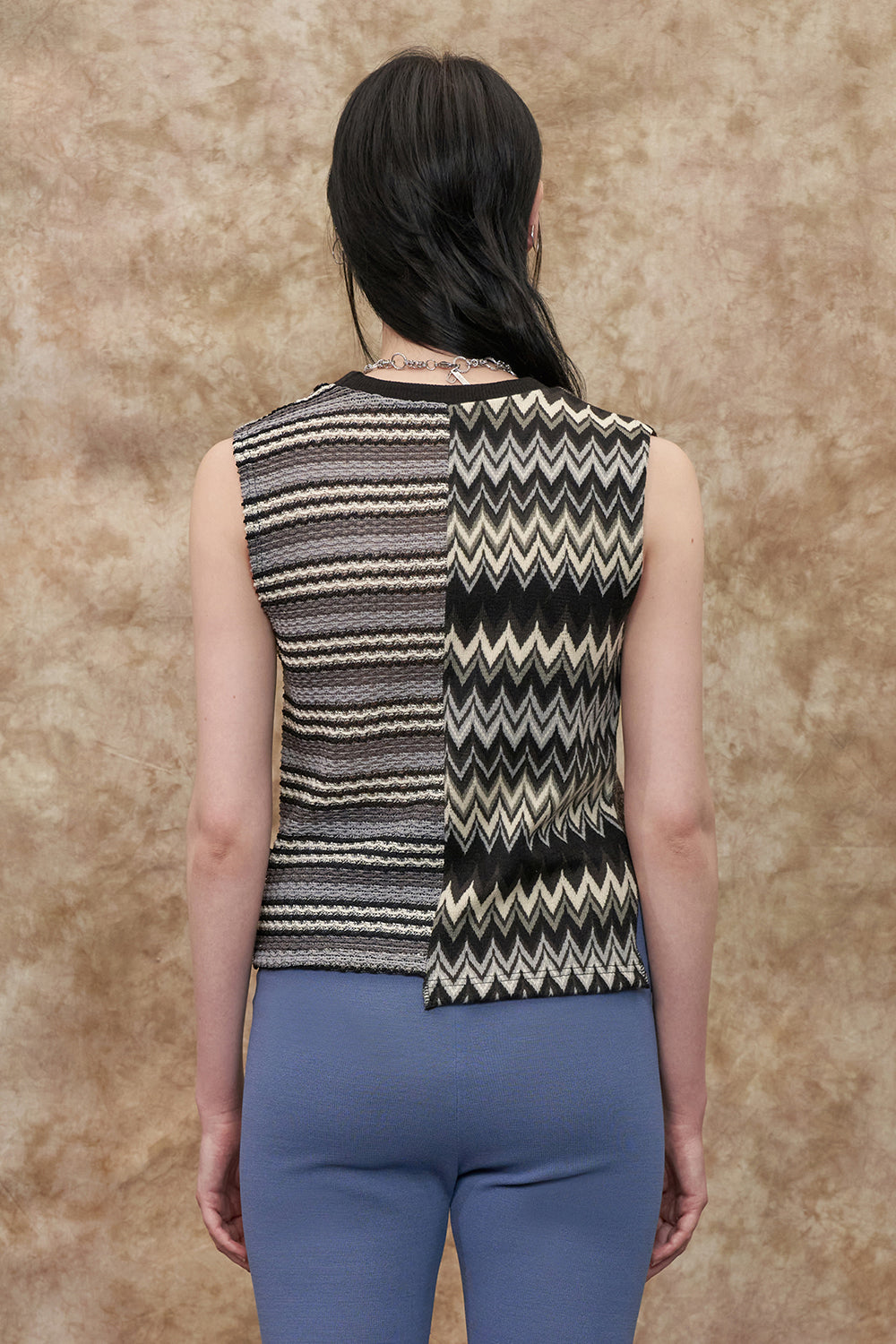 [22S] MIXED KNIT VEST