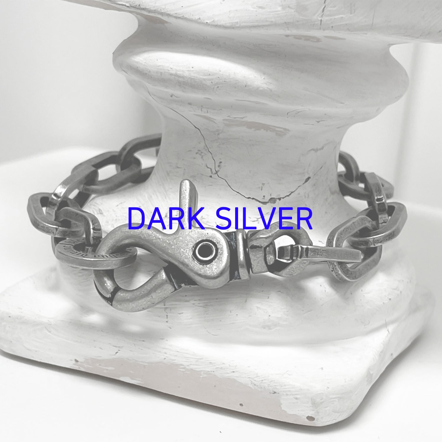 [BLESSEDBULLET]11mm round chain link bracelet_dark silver