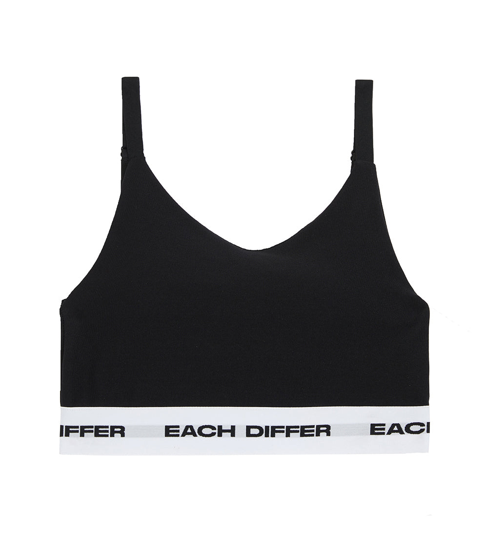 LOGO BAND BRA TOP_BLACK