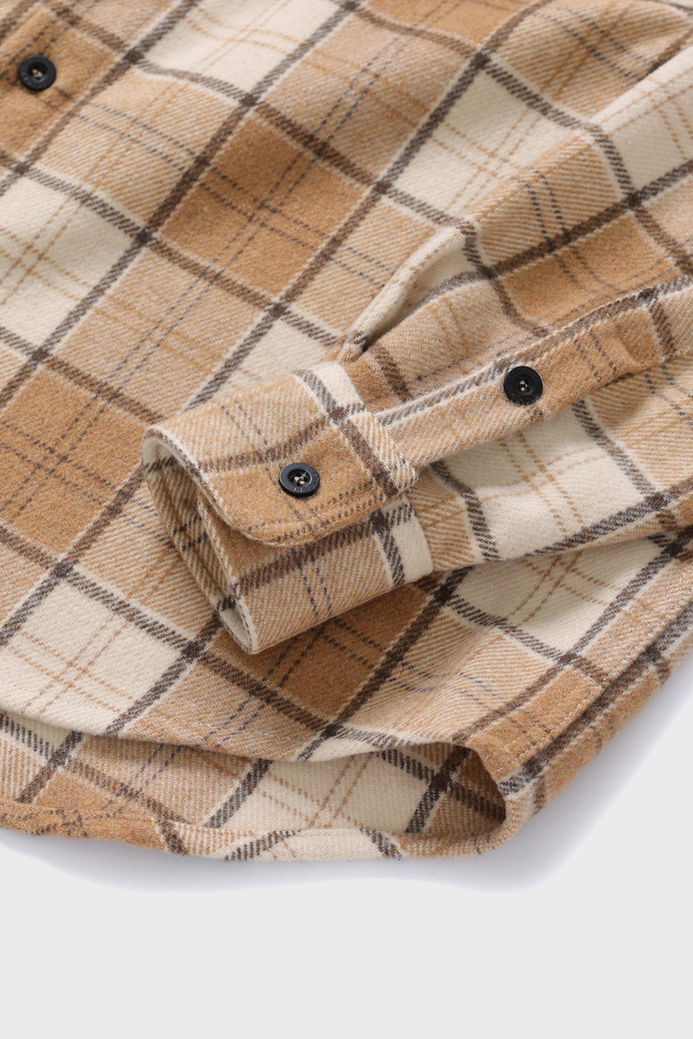 フランネルスクエアチェックシャツジャケット・ブラウン［ユニセックス］ / Brown Flannel Unisex Check Shirt