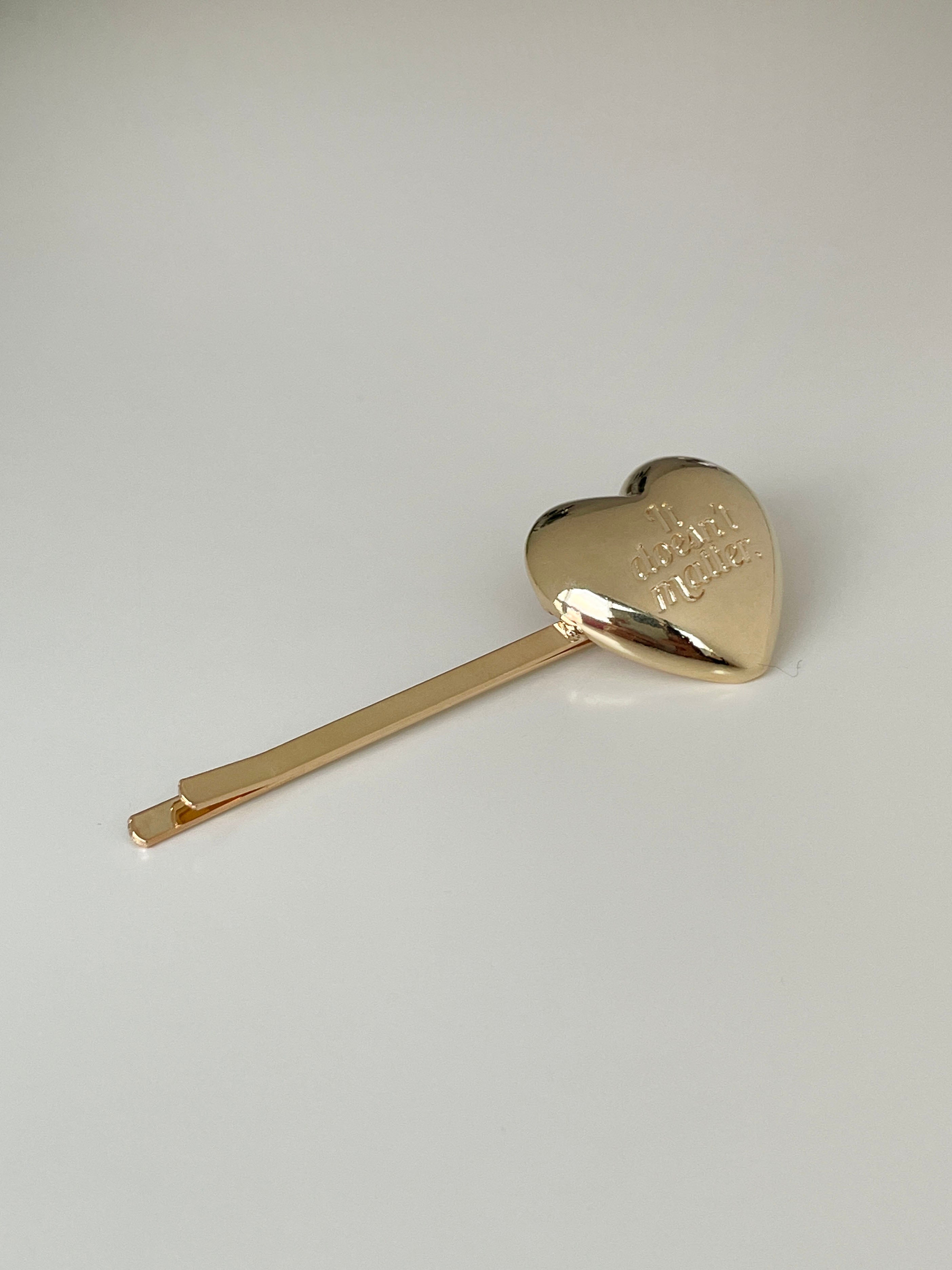 Girls heart hair pin (Gold) 