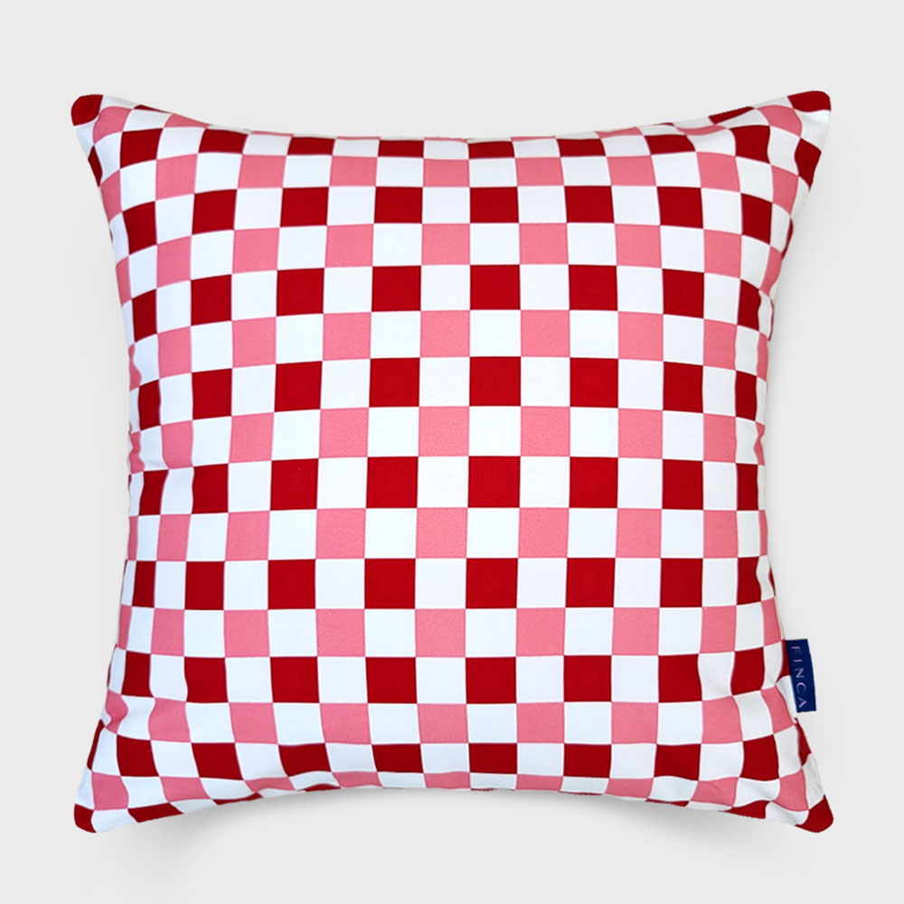 cushion cover - red checkerboard