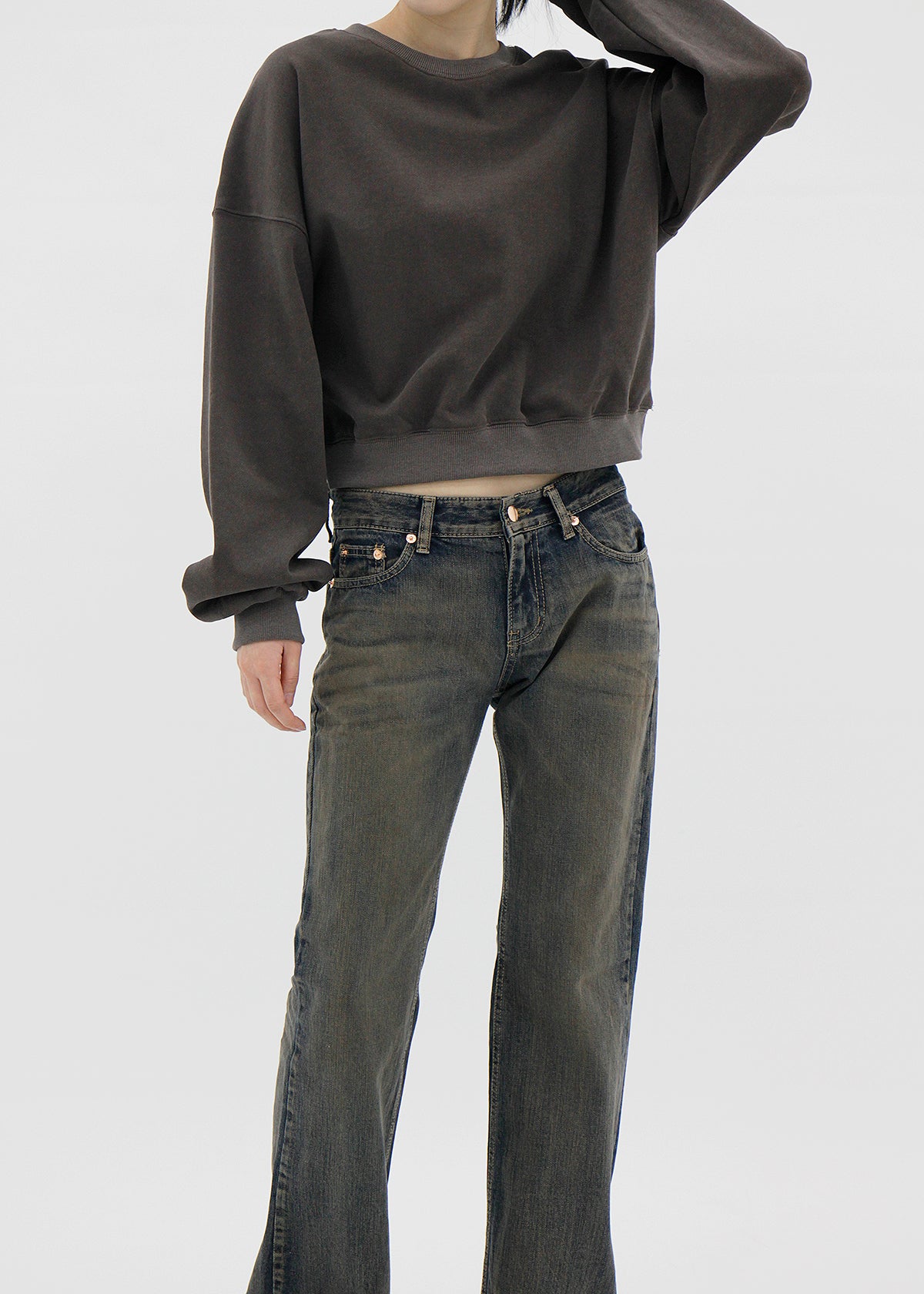 no.3003 Mocha Bootcut Denim Pants