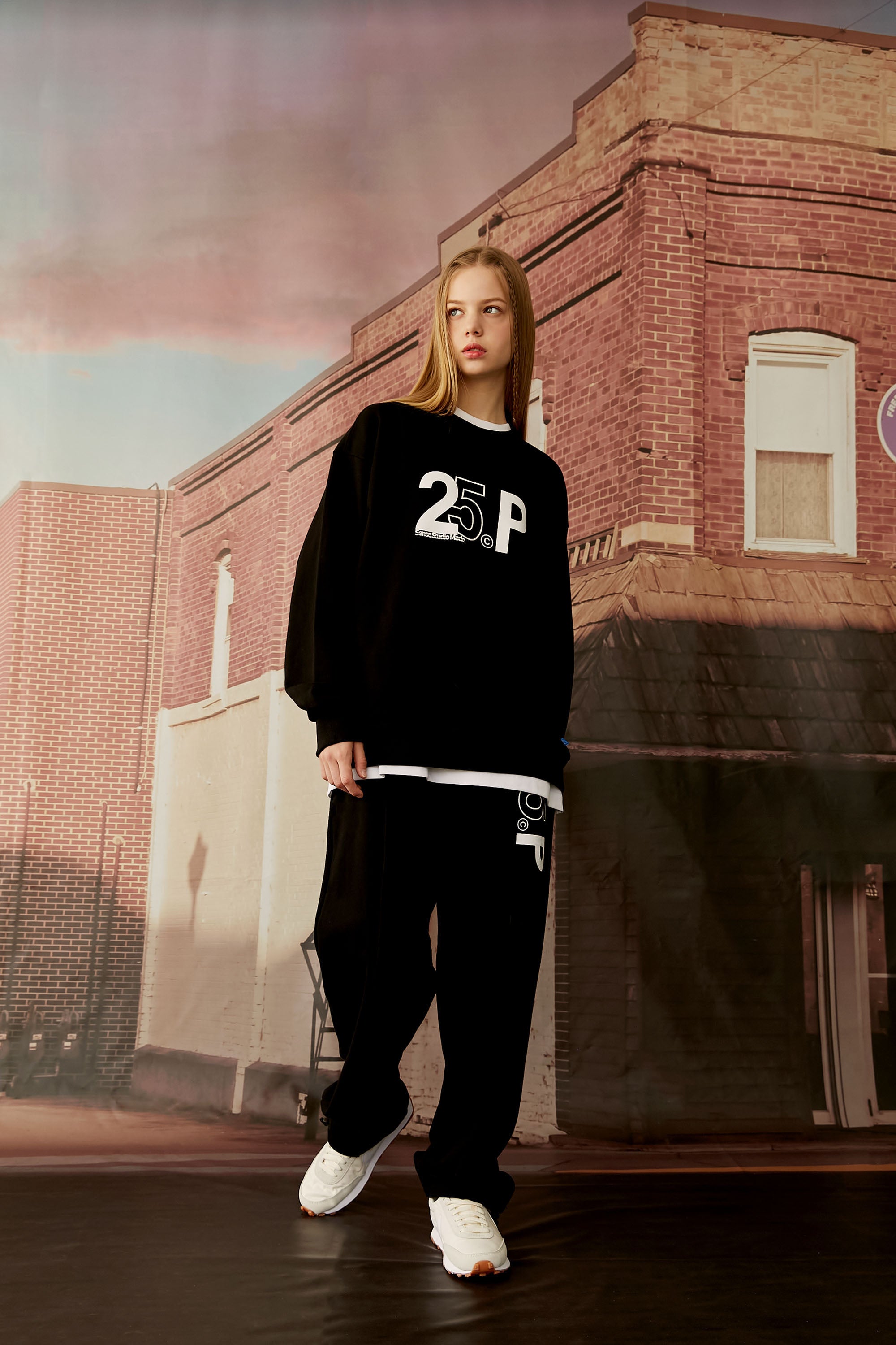 25P SENSE LOGO SWEAT PANTS_BLACK