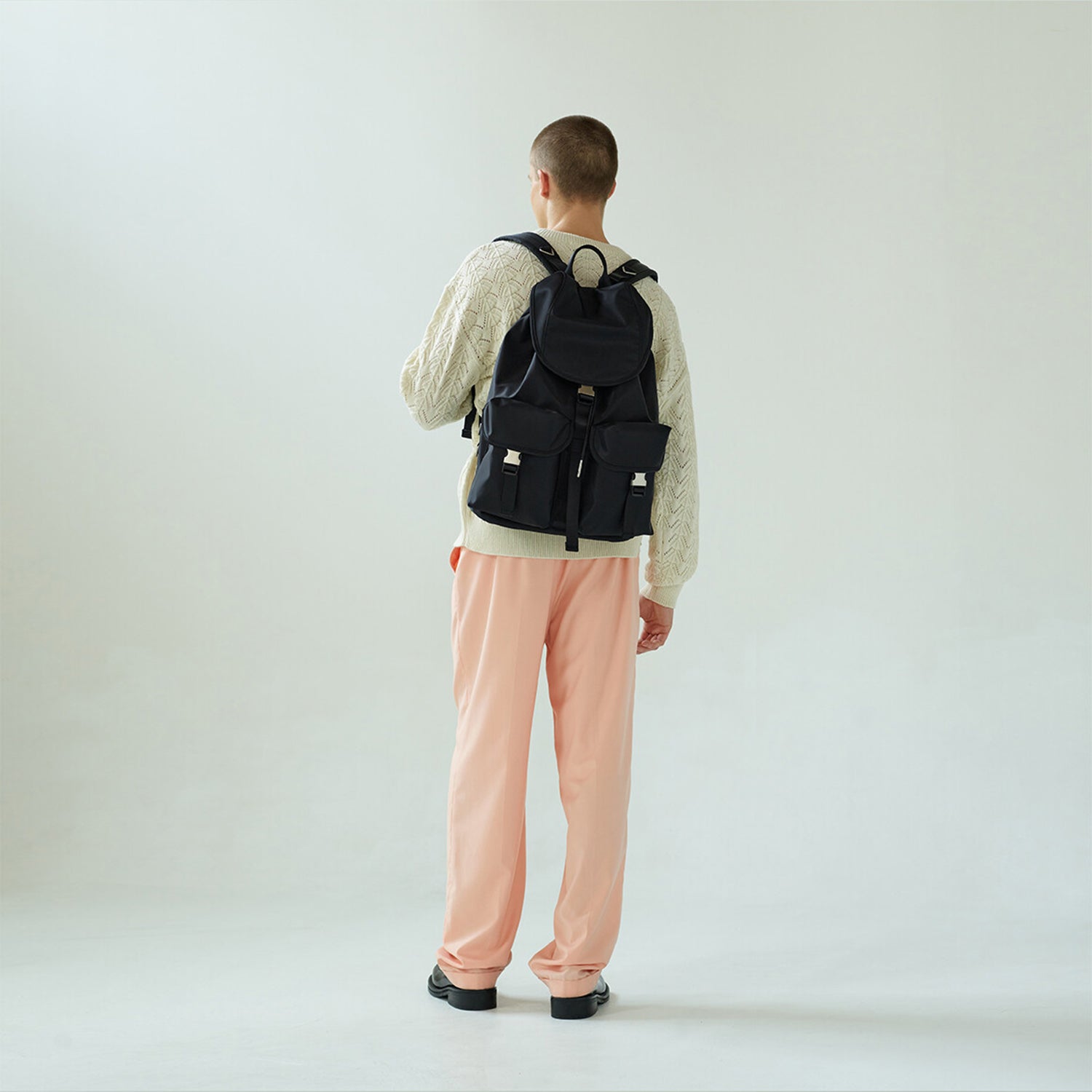 [After Pray Edition] 2-Pocket Nylon Cargo Rucksack (Black&Nickel)