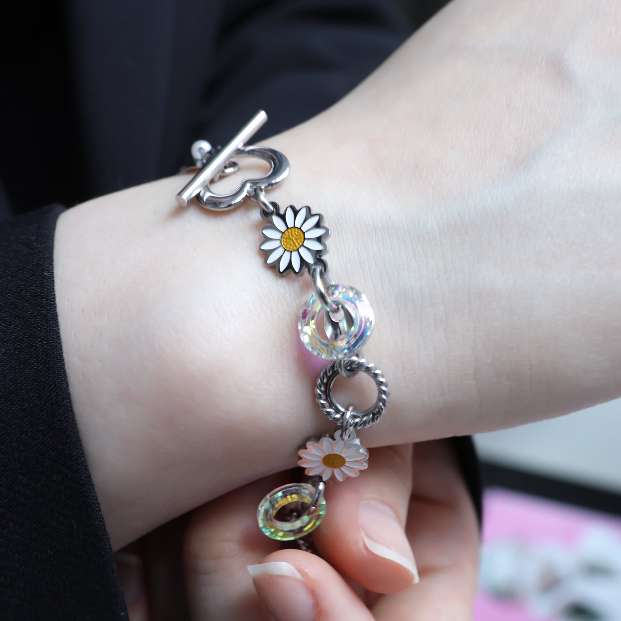 Heart Daisy Twinkle Bracelet