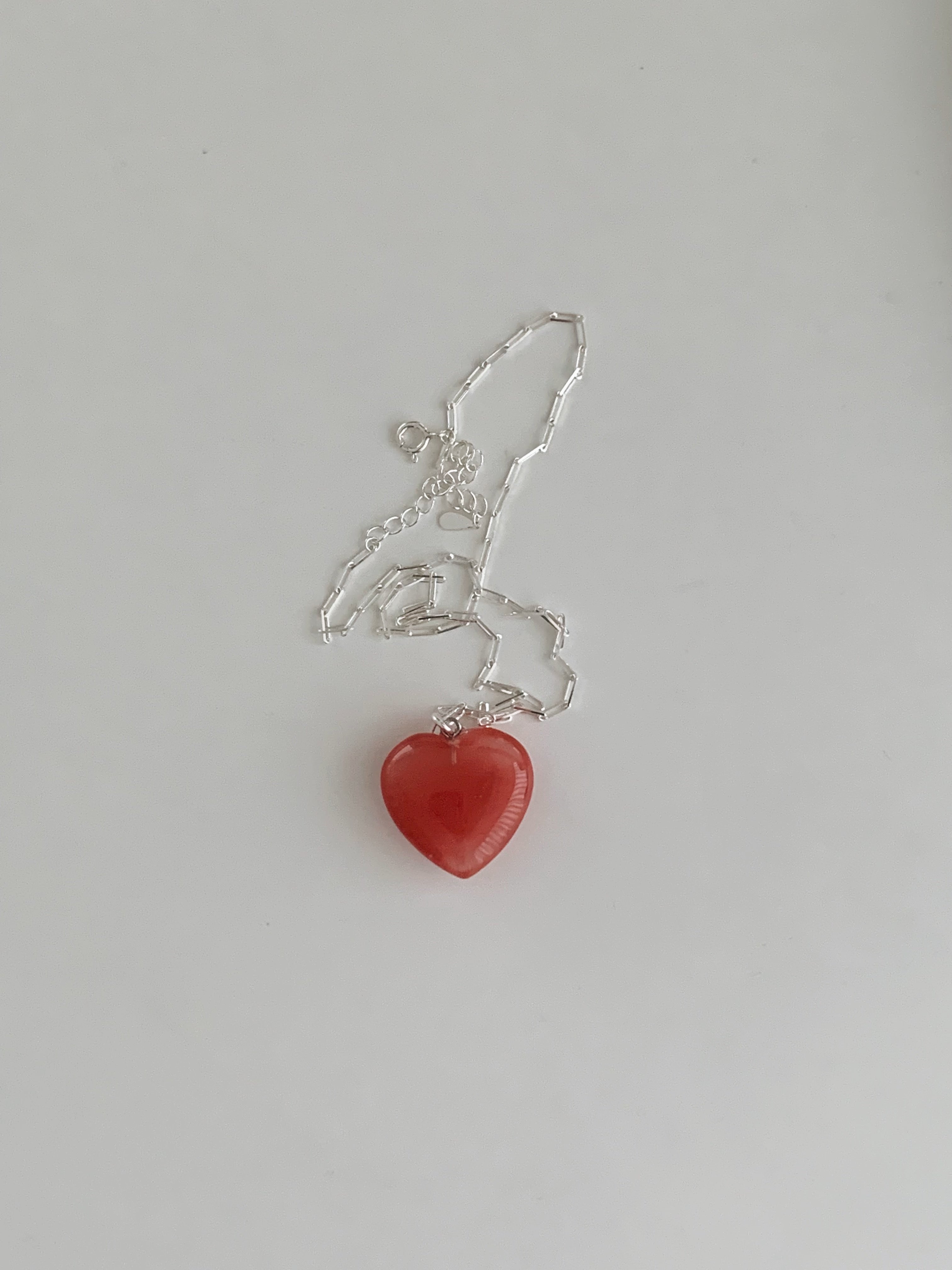 [925silver] Rodin Cherry stone Heart Necklace