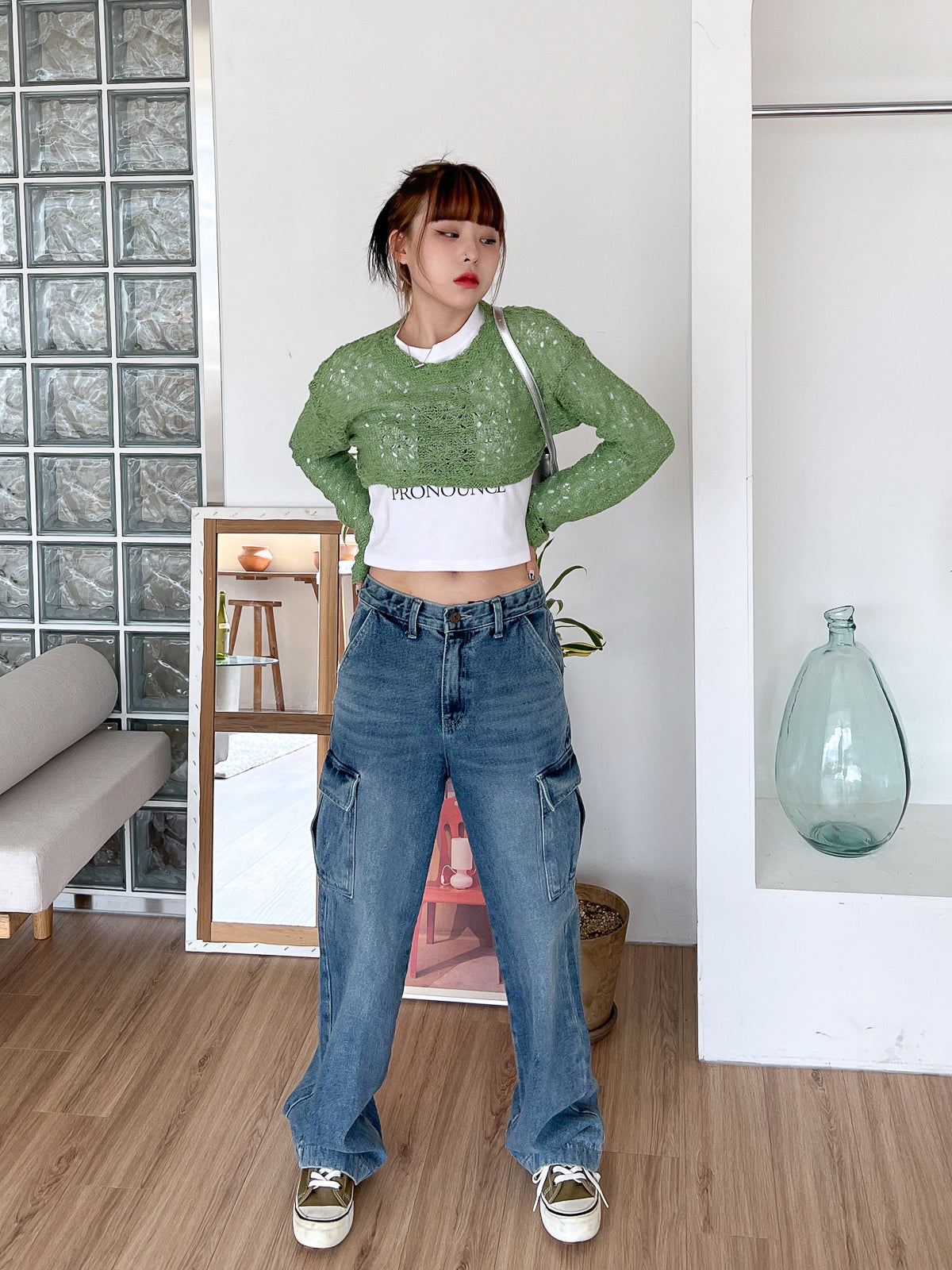 no.1768 cargo denim pants (2color)