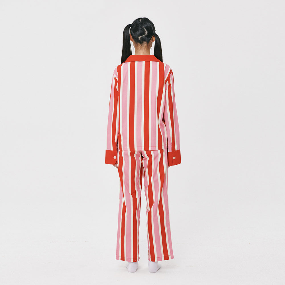 (W) Delightful Red Stripe PJ Shirts