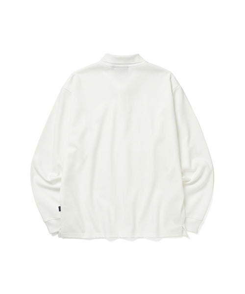 W LOGO LS PIQUE (WHITE)