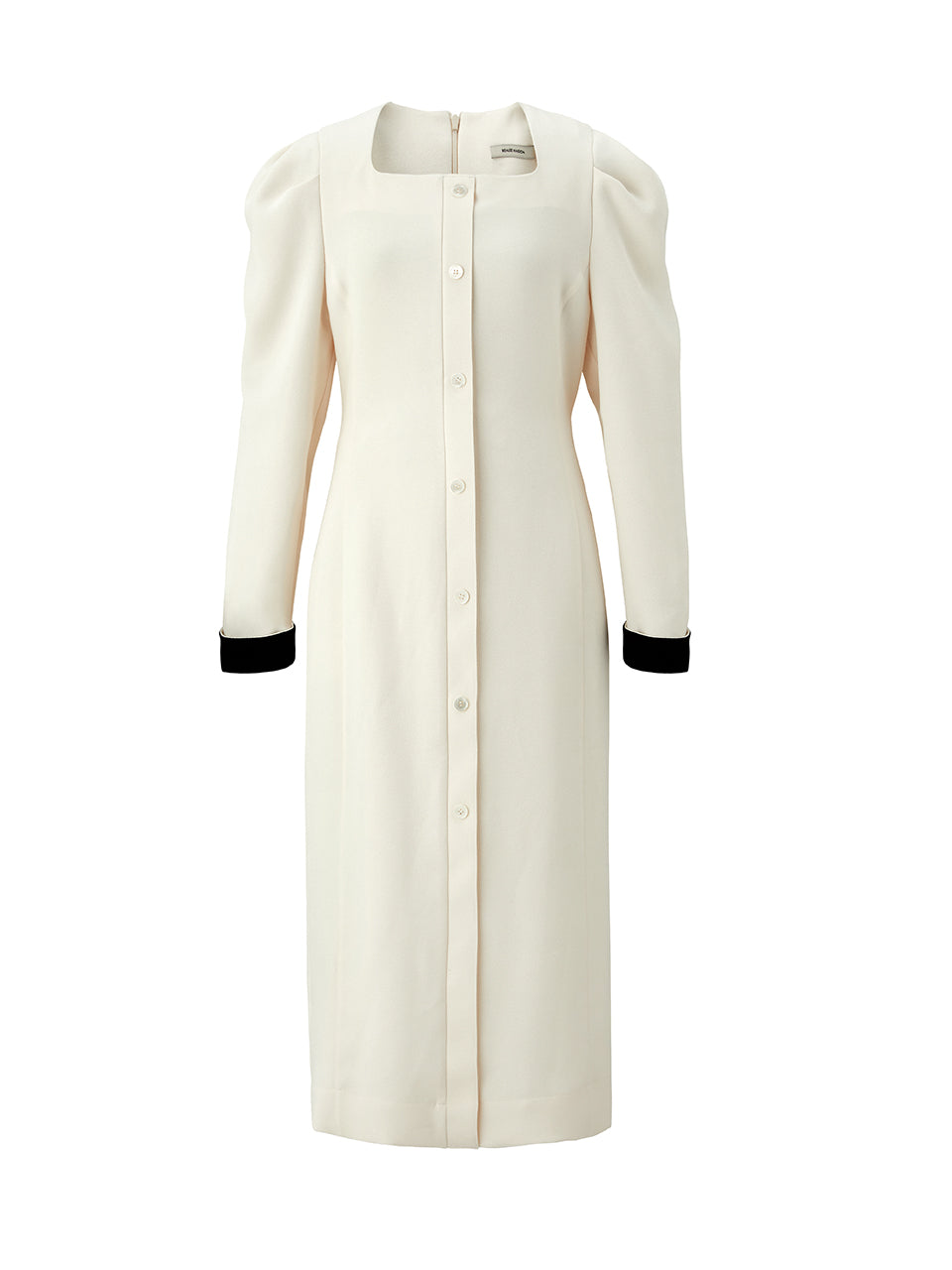 Square neck puff dress - Ivory