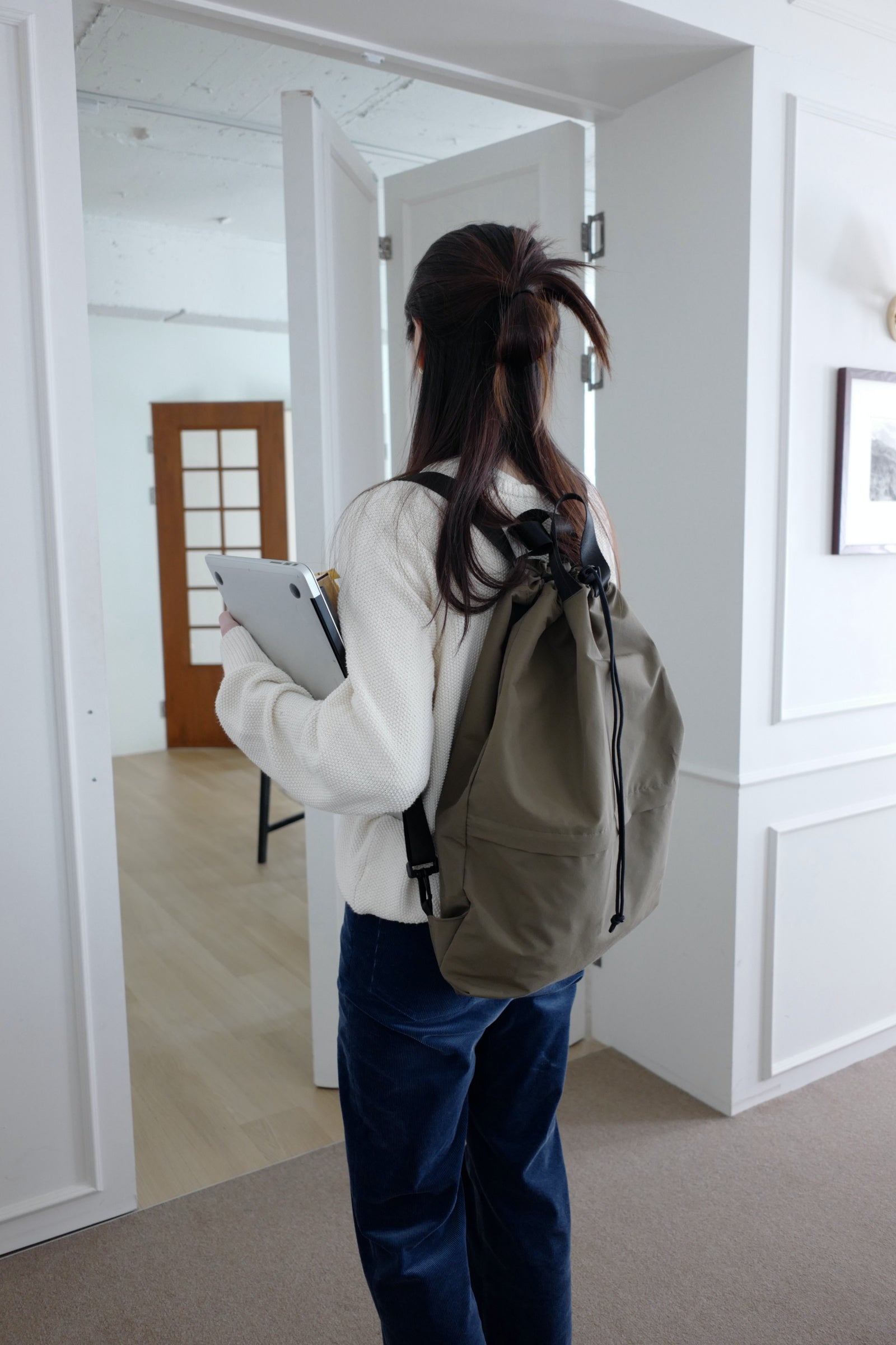 String backpack (Khaki_Brown)