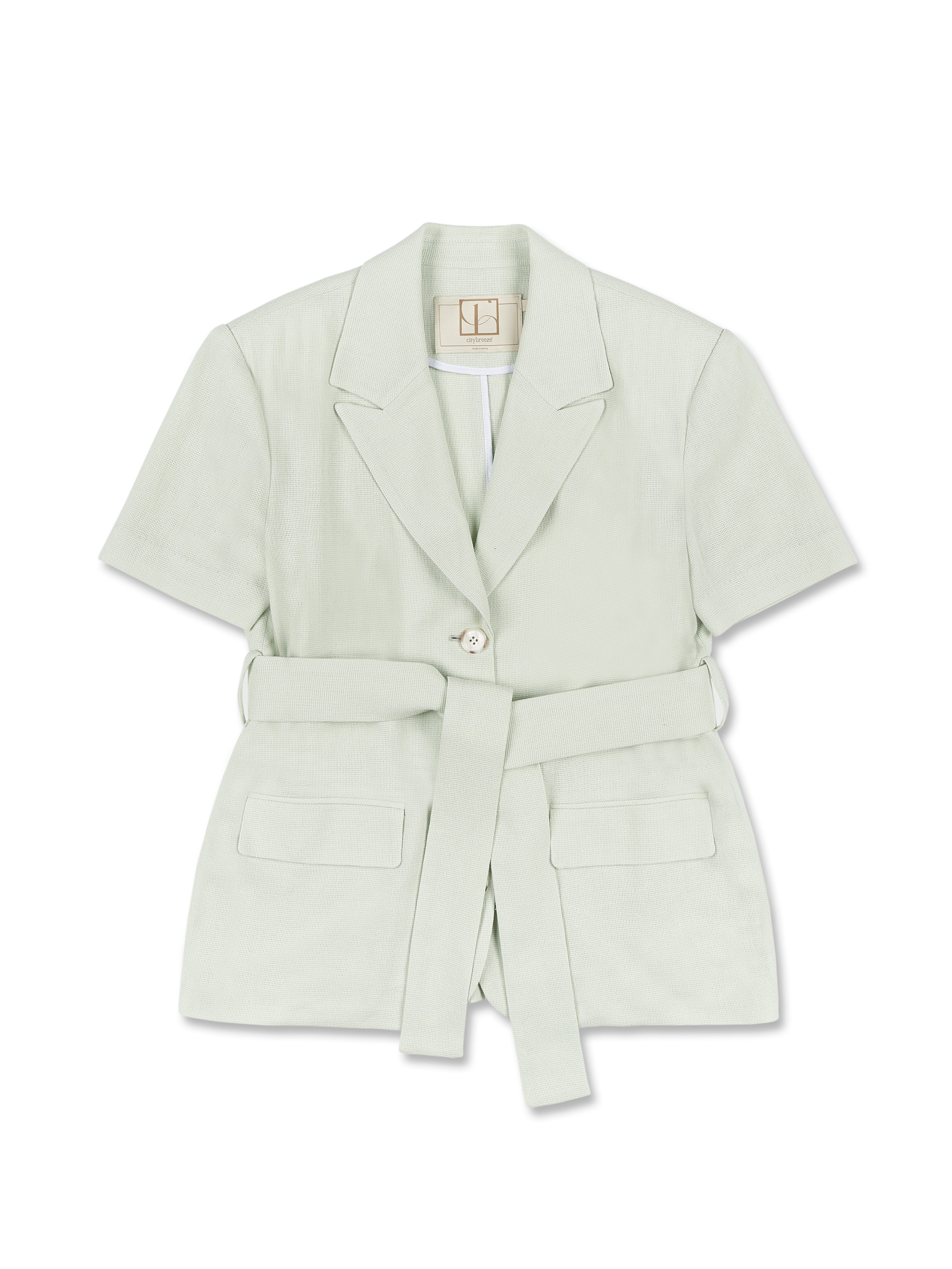 [BREEZE] Half Sleeve Linen Jacket_MINT (CTD1)