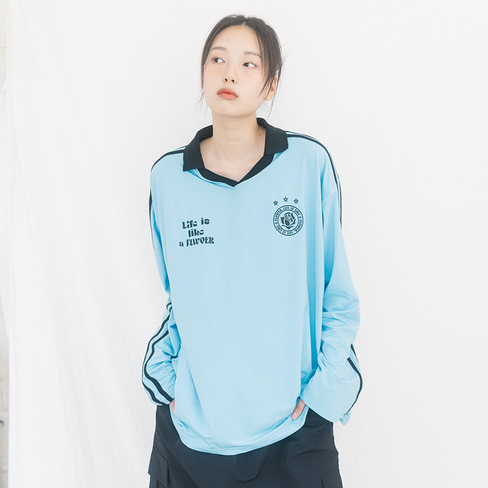 UNIFORM V-NECK JERSEY L/S TEE(SKY BLUE)