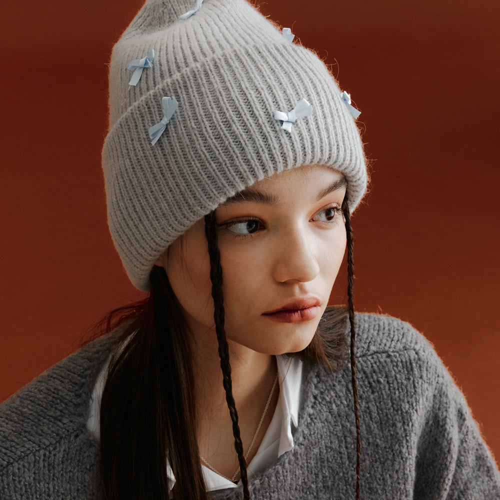 Ribbon Soft Angora Beanie