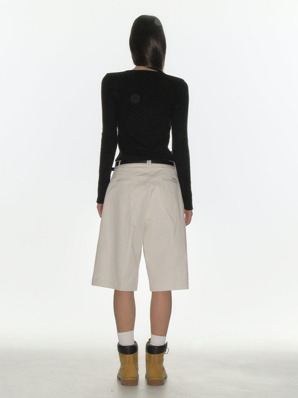 RIVET BERMUDA PANTS_CREAM