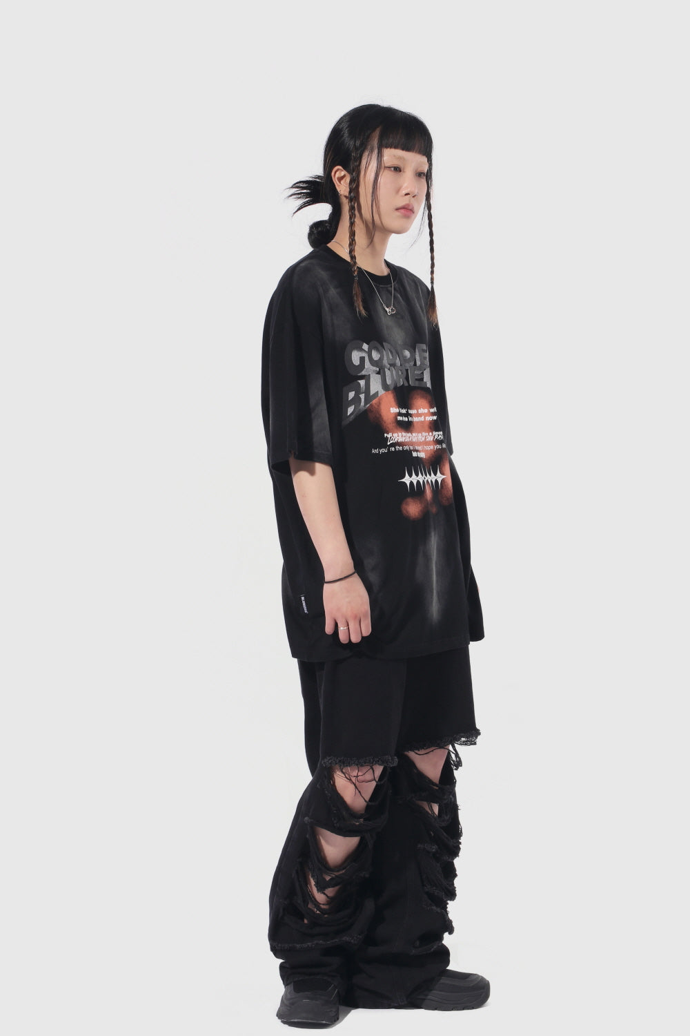 W.Rough Scar Black Denim Pants [1color]