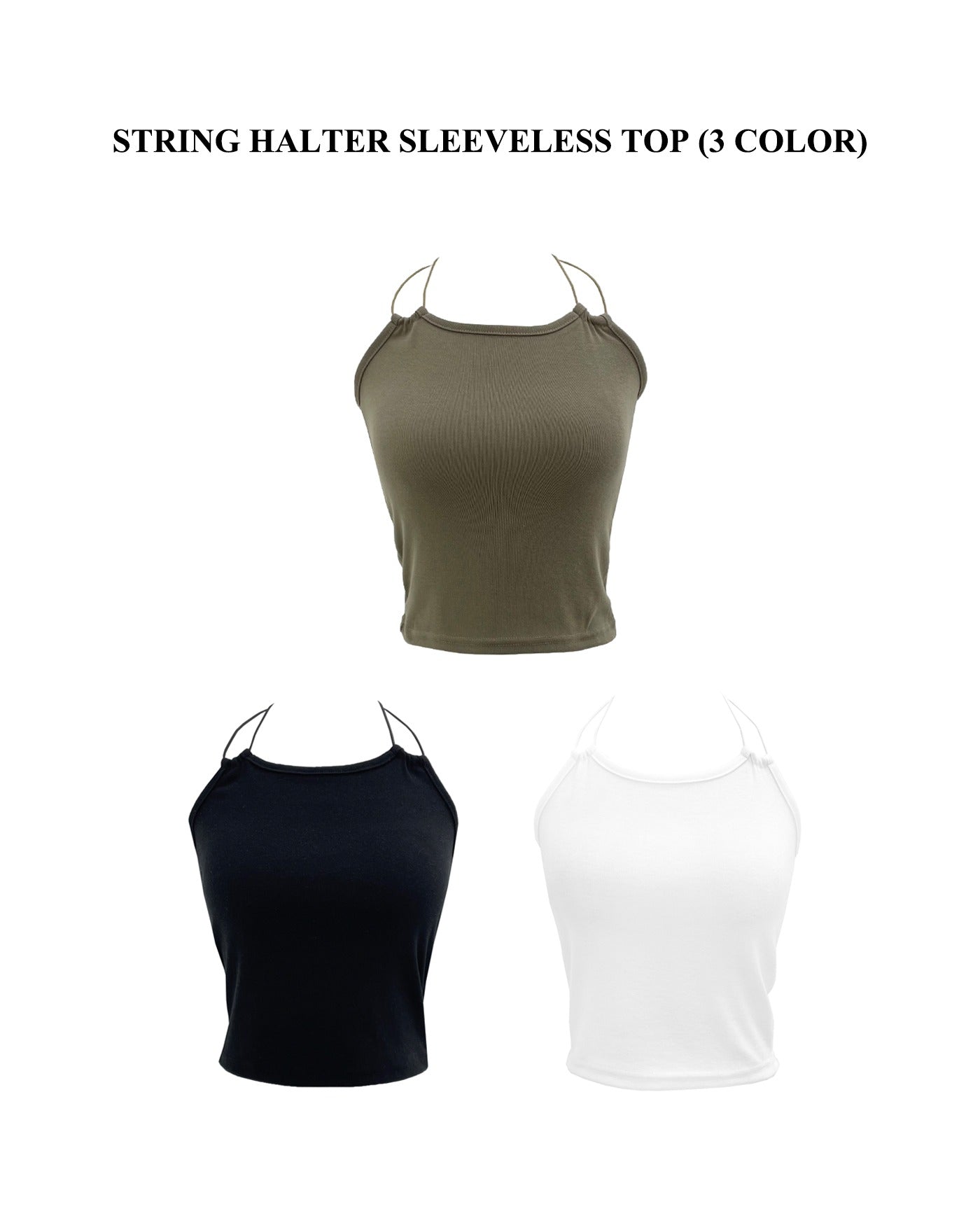 String halter sleeveless top (3 Color)