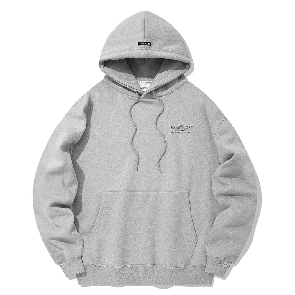 SP OUTLINE LOGO HOOD-MELANGE GRAY