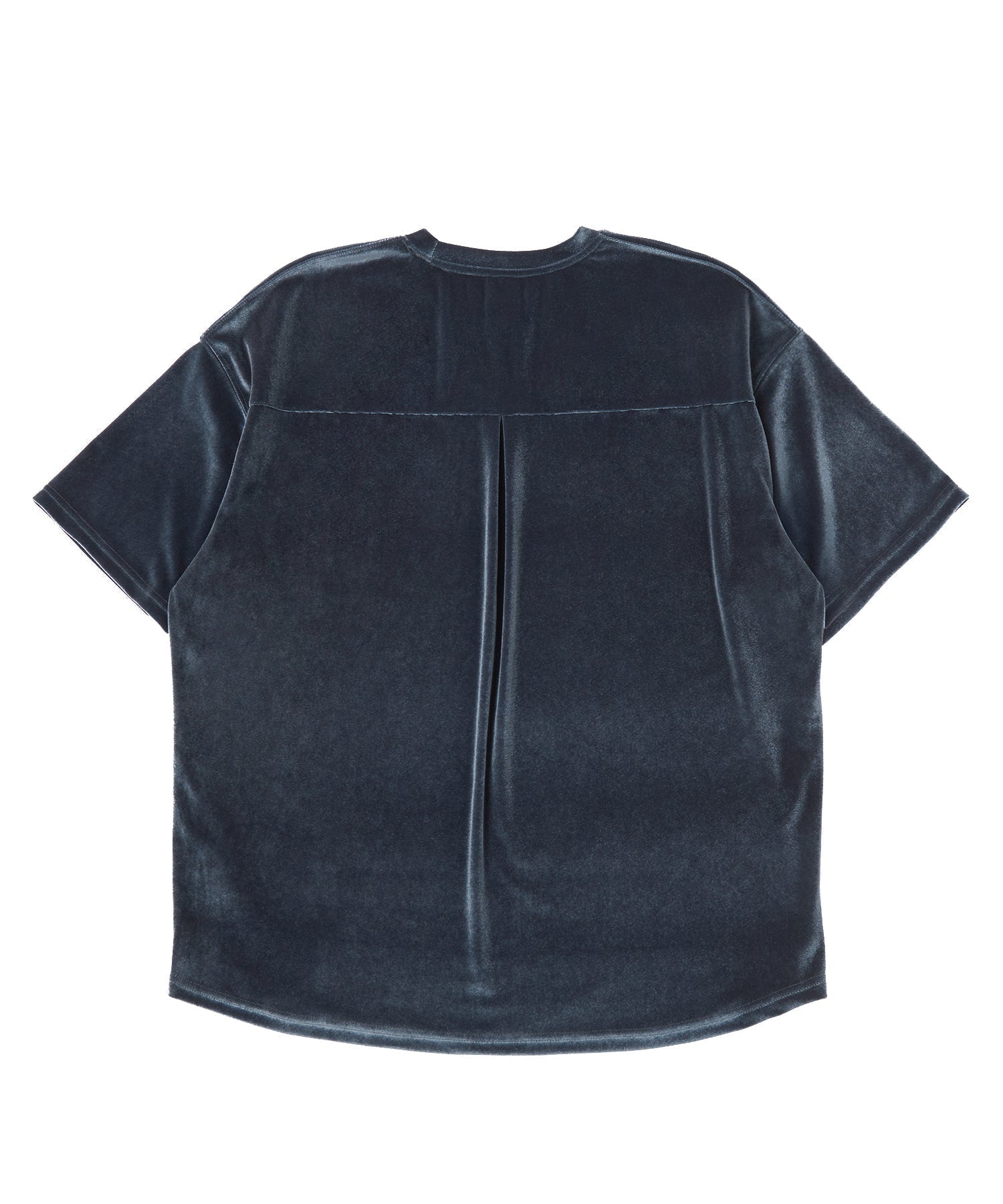 DROP-SHOULDER VELVET 1/2 TEE (Charcoal)