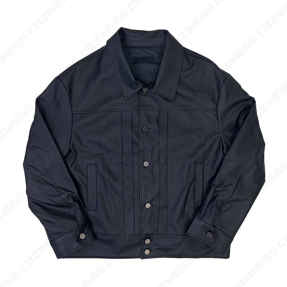 EV leather pin tuck jacket (3 colors)