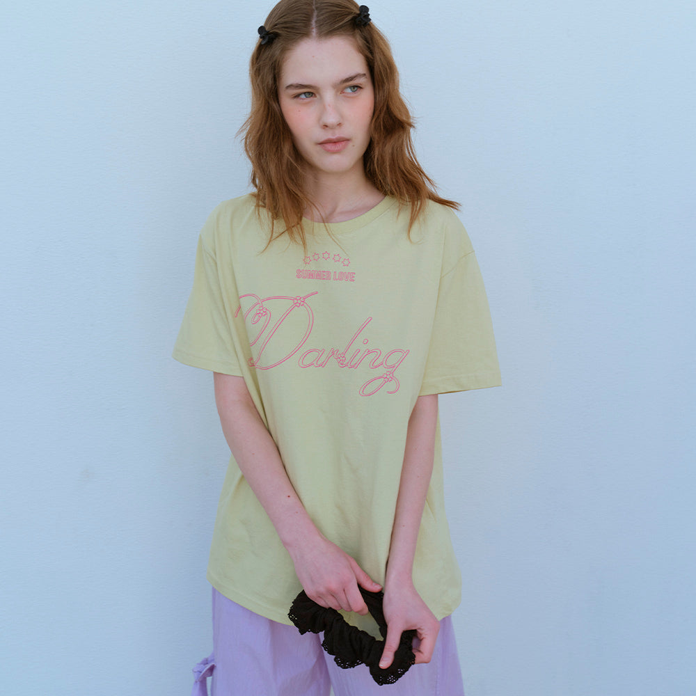  OVERSIZE DARLING TEE, YELLOW PEAR