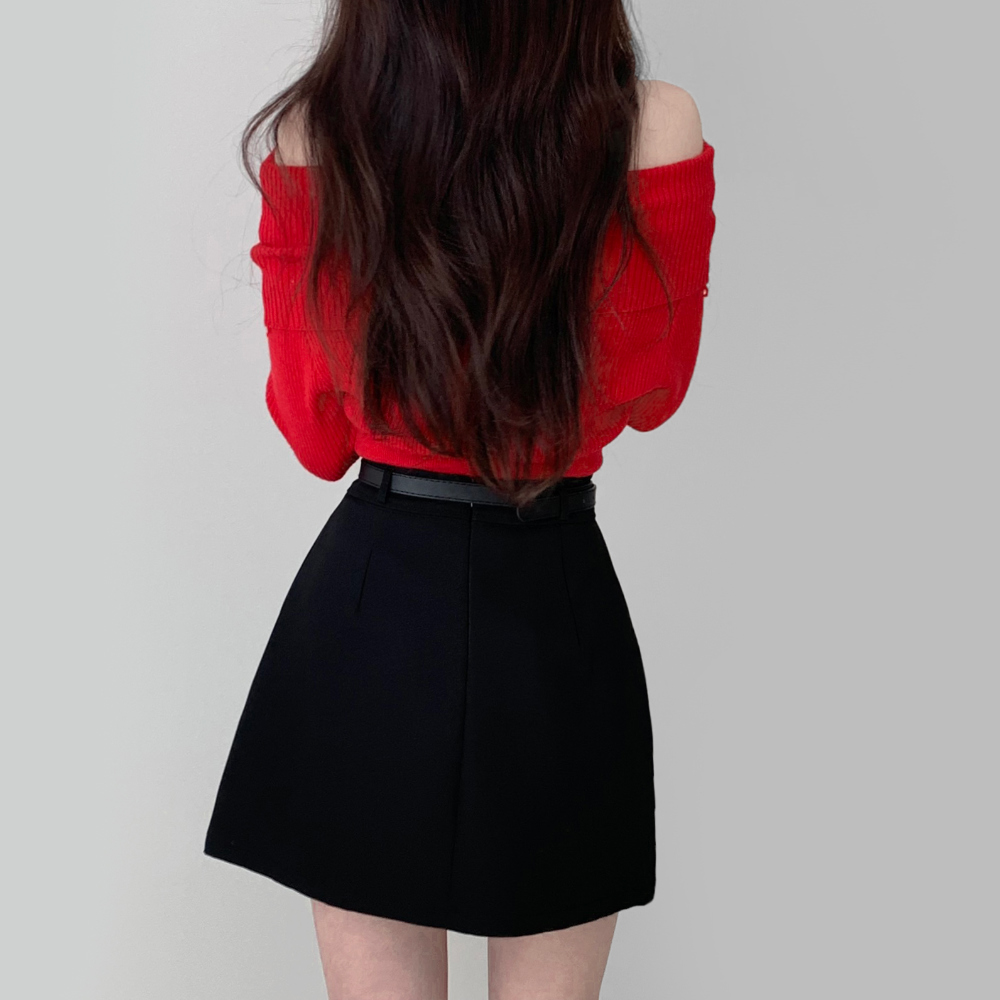 [Belt set] Roache Pleats Mini Skirt